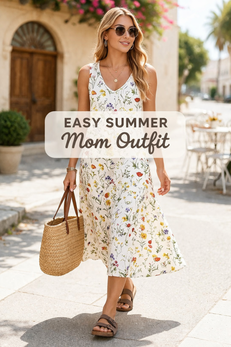 Flattering Summer Outfit for Moms (Cool, Comfortable & Effortless)